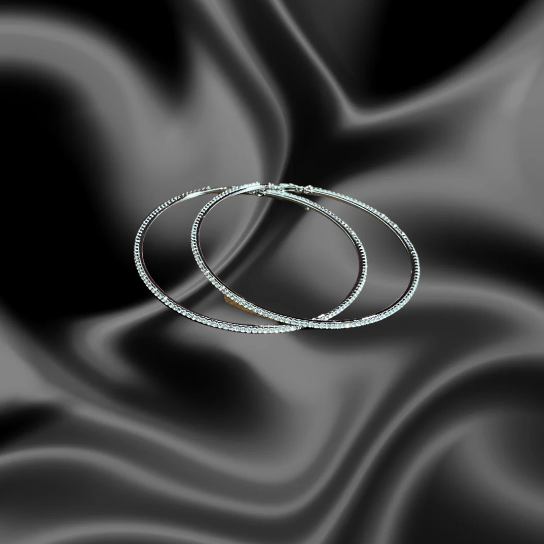 Silver hoop earring