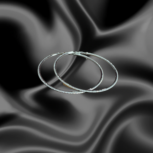 Silver hoop earring