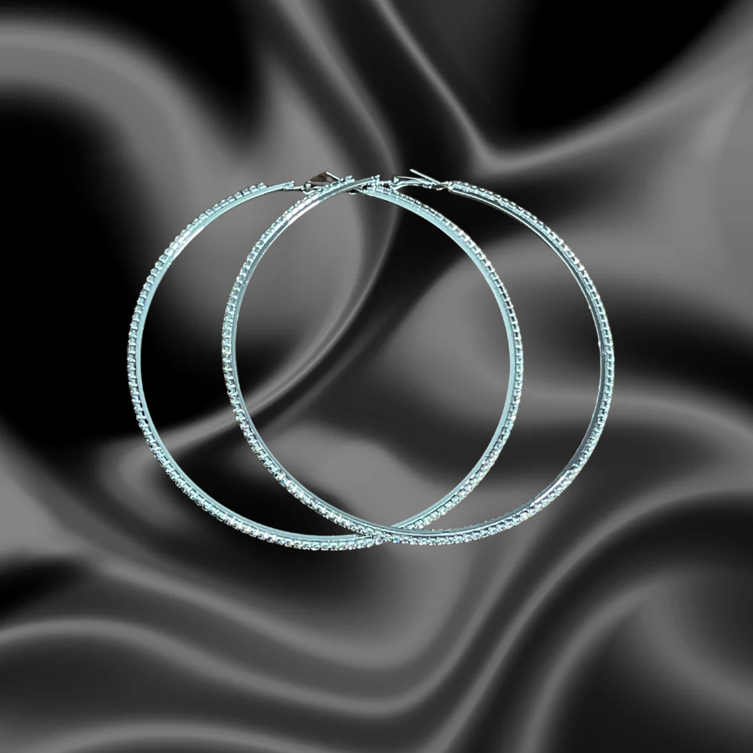 Silver hoop earring